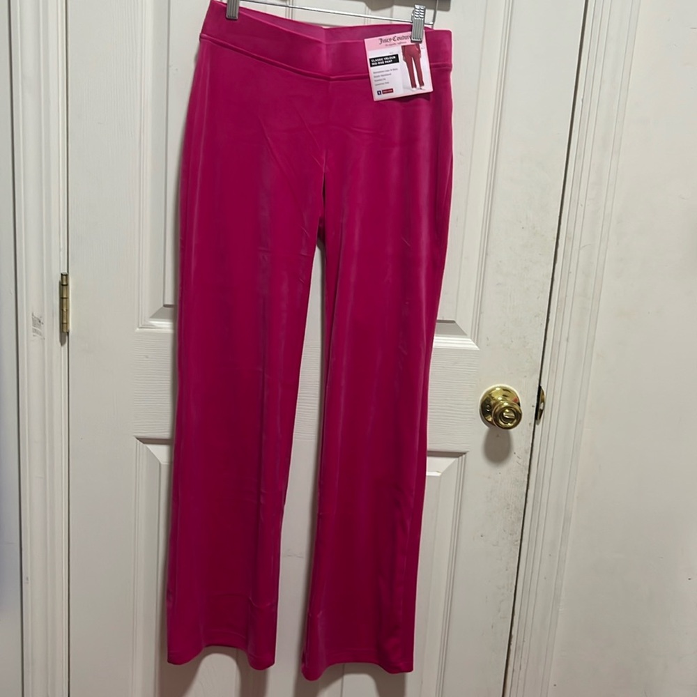 *NEW W/ TAGS* Fuchsia Pink Juicy Couture 2000’s Velvet Track Pants